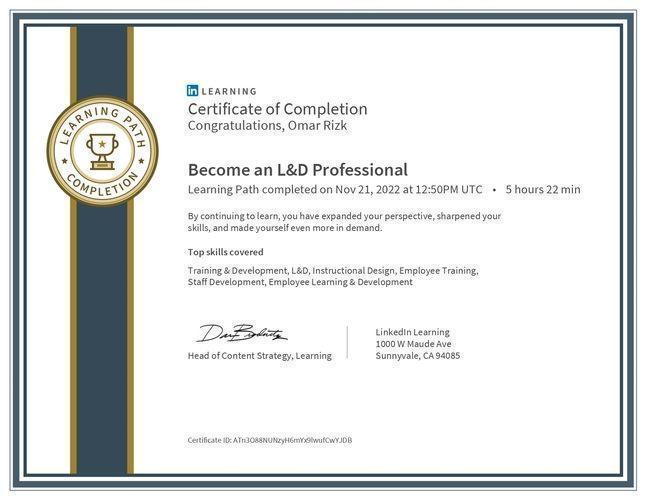 Certification for Omar Rizk