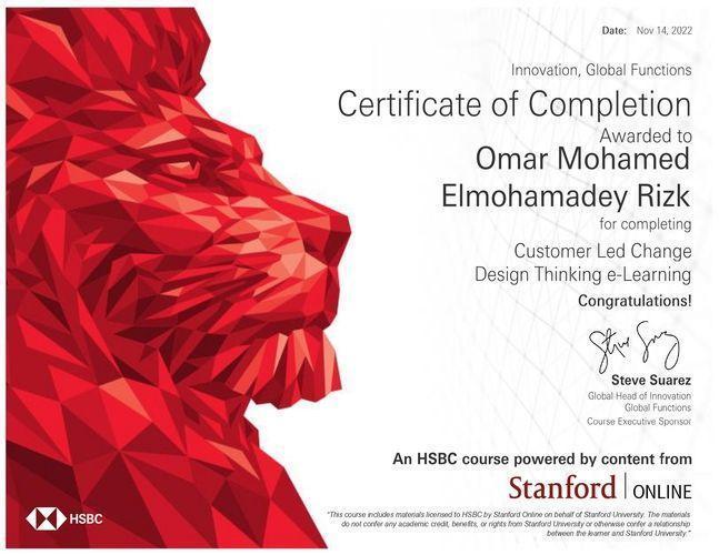 Certification for Omar Rizk