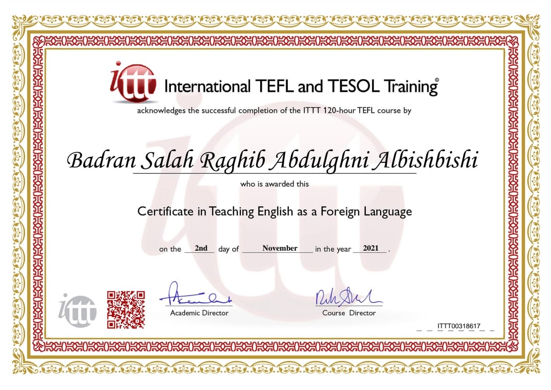 Certification for Badran Salah